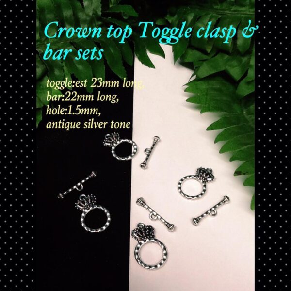 Crown Top Toggle clasp & bar sets