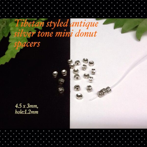 4.5mm Tibetan styled antique silver tone mini donut spacers (20pcs)