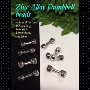 Antique silver tone Zinc Alloy Dumbbell beads