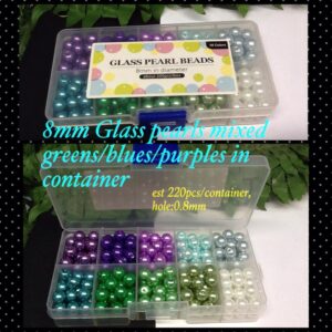 8mm Glass pearls mixed in container