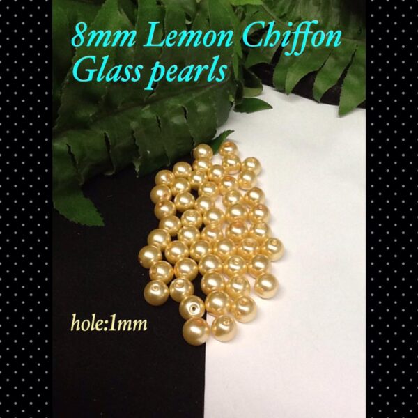 8mm Lemon Chiffon Glass pearls