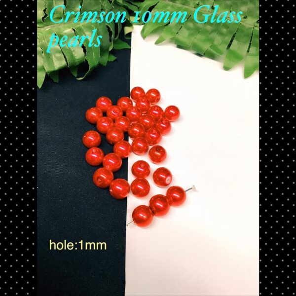 10mm Crimson  Glass pearls (est 100pcs)