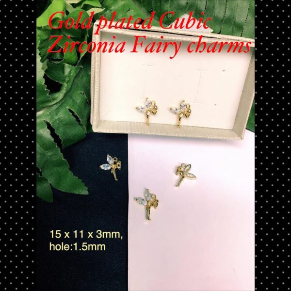 Gold plated Cubic Zirconia Fairy charms