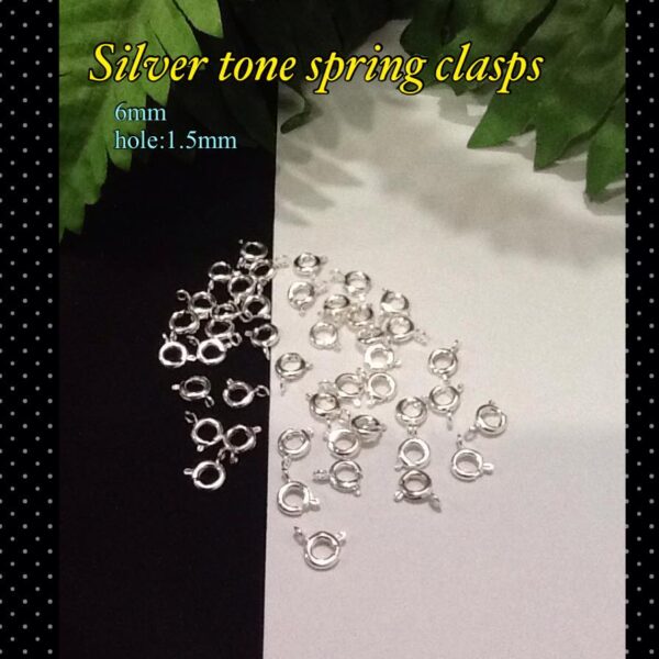 6mm Silver tone spring clasps (20pcs)