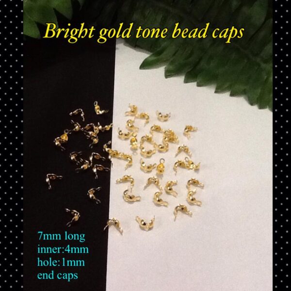 Bright gold tone bead tips (inner 4mm)