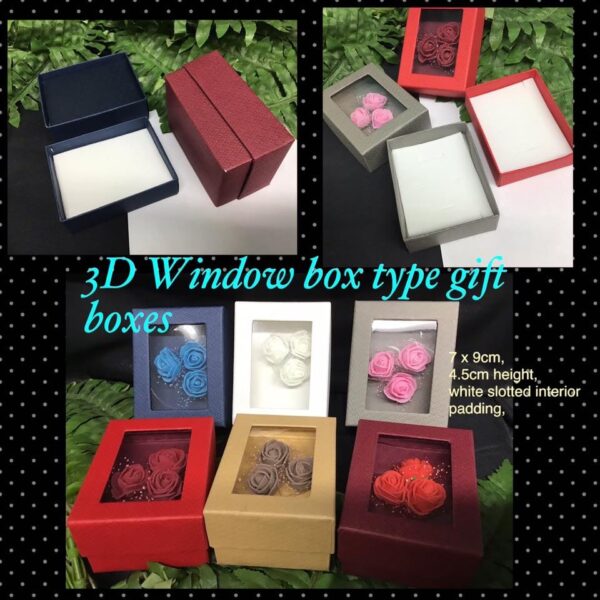 7x9cm 3D Window box type gift boxes (3pcs)