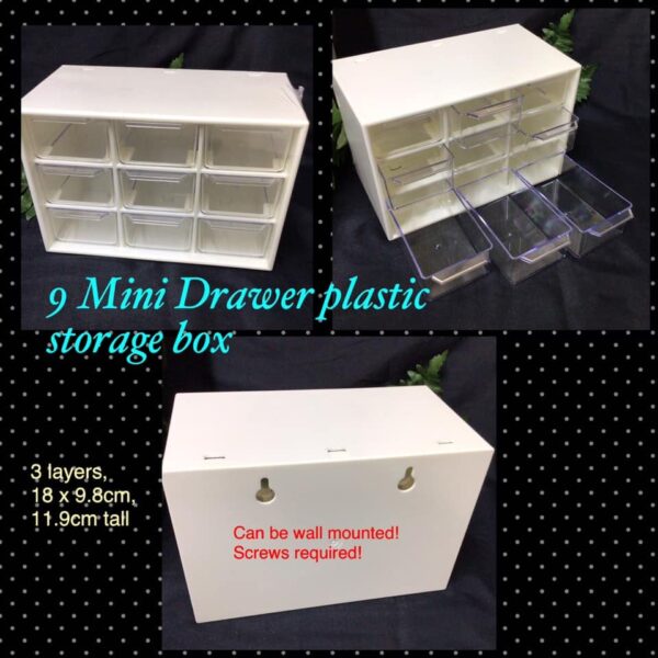 9 Mini Drawer plastic storage box (18cm)