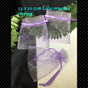 14x10.5cm Lilac organza tie bags