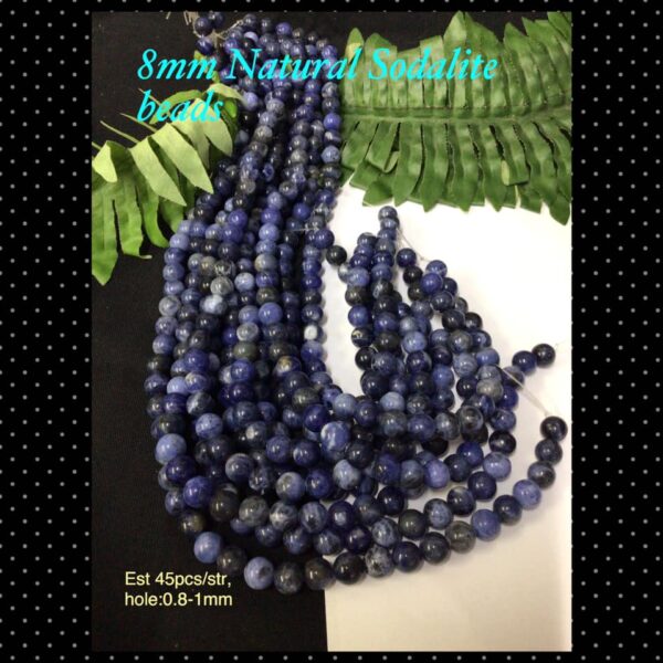 8mm Natural Sodalite beads (est 45pcs)