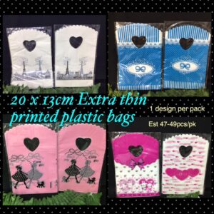 20x13cm Extra thin printed plastic bags