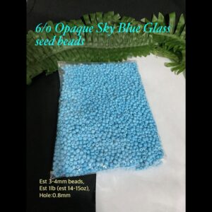 6/0 Opaque Sky Blue Glass seed beads (est 1lb) 10% off!