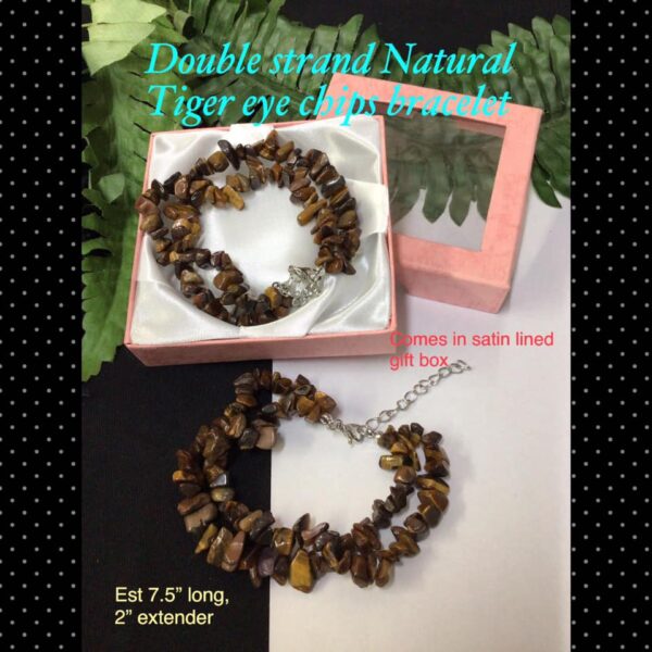 Double strand Natural Tiger eye chips bracelet