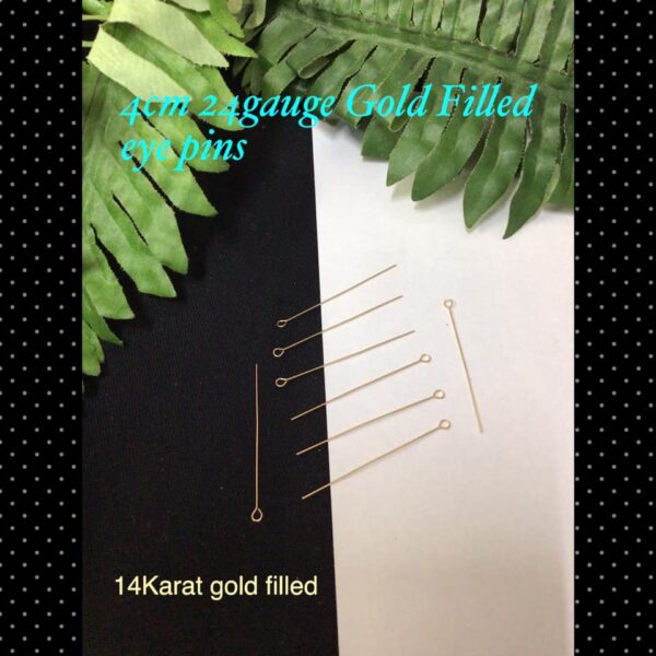 4cm 24Gauge Gold filled eyepins (pair)