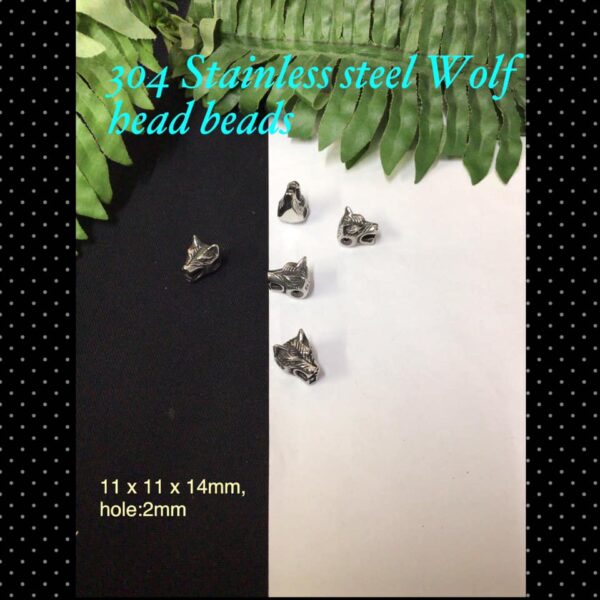 304 Stainless steel Wolf head beads