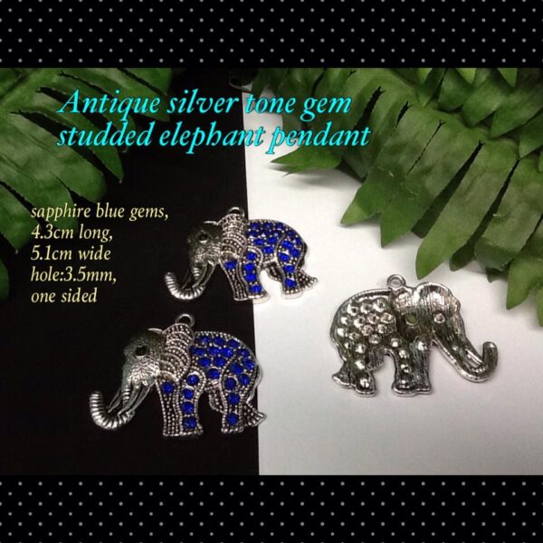 5.1cm Gem studded Tibetan Style elephant pendants - Image 4