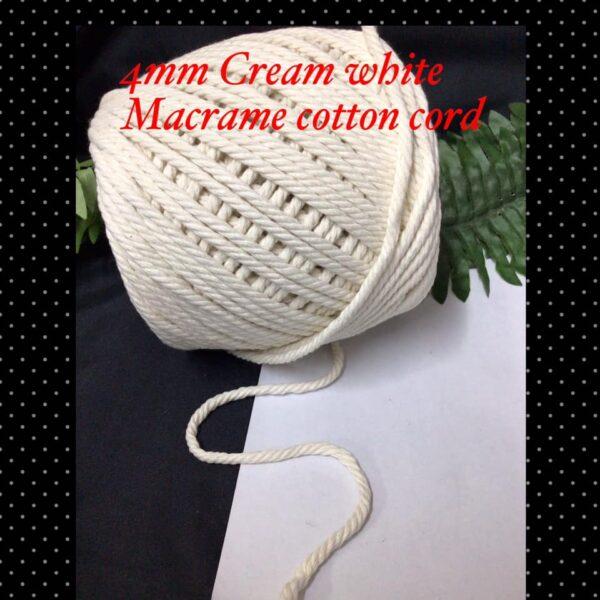 4mm Cream White Macrame cotton cord (5yards) 30% off!