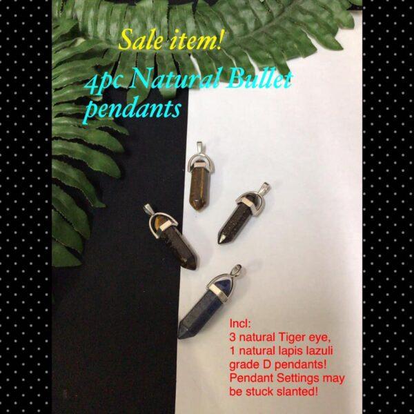 4pcs Natural Bullet pendants (Grade D)  Sale item!