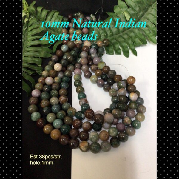 10mm Natural Indian Agate beads