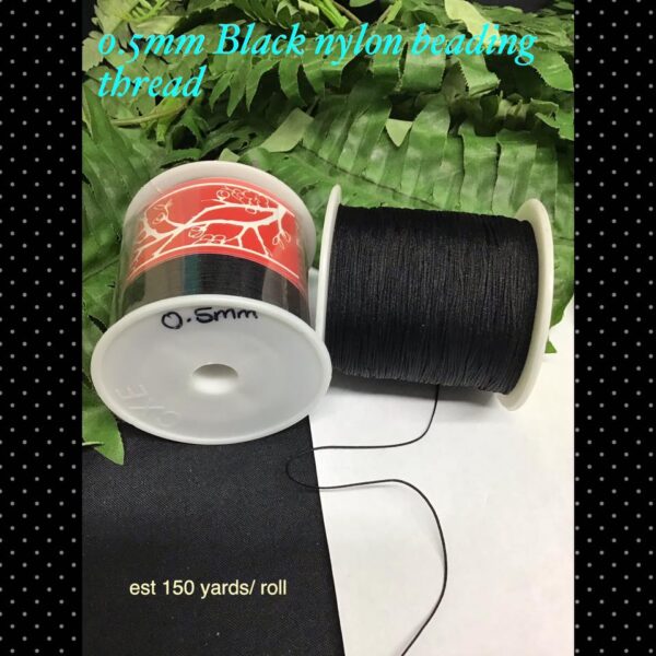 0.5mm Black Nylon beading thread (est 150yards)