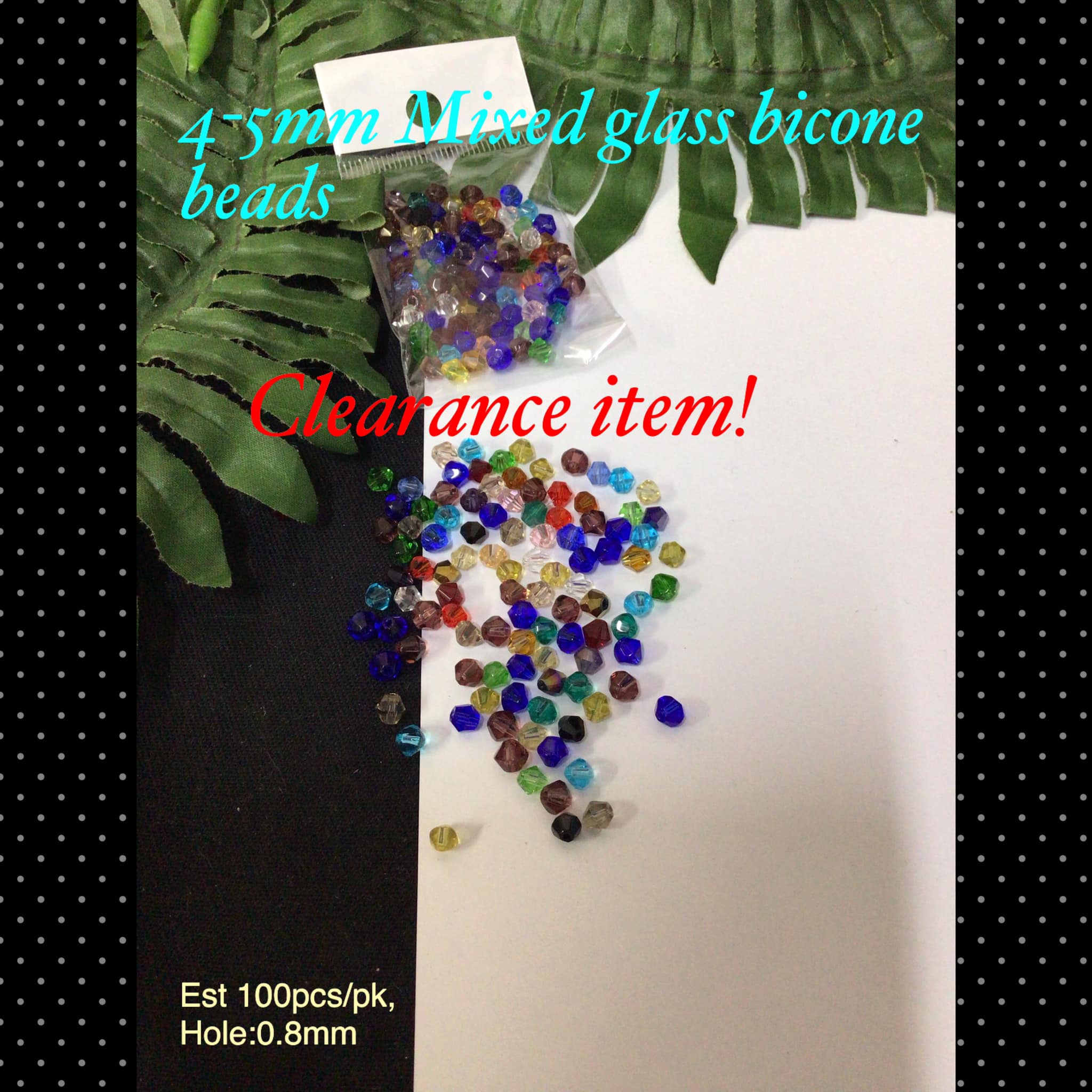 4-5mm Mixed glass bicone beads (est 200pcs) clearance! - CraftEZOnline ...