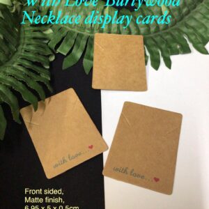 'With Love' Burlywood Necklace display cards (15pcs) 6.95cm