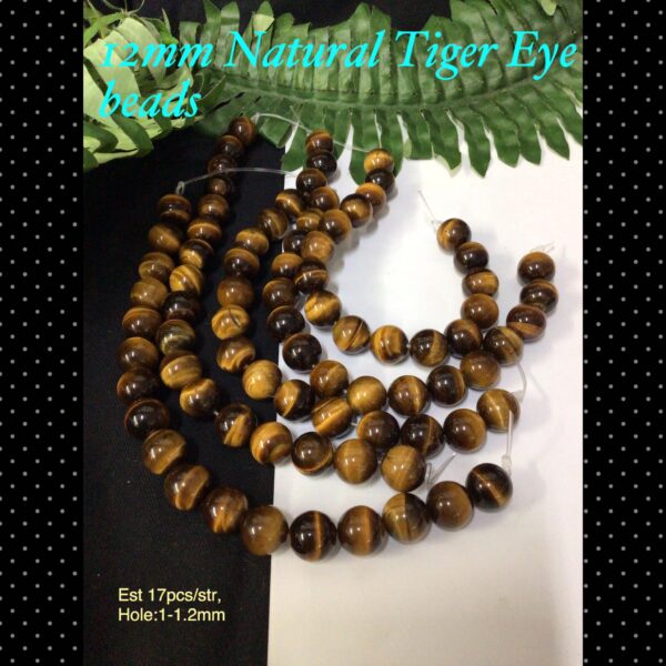 12mm Natural Tiger eye beads