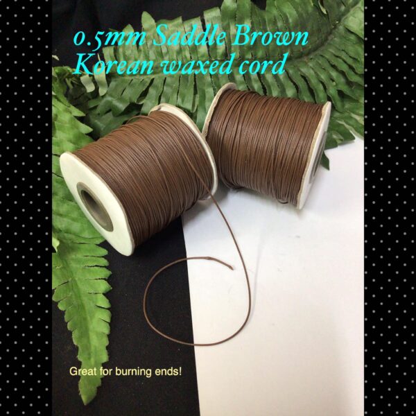 0.5mm Saddle Brown Korean Waxed cord