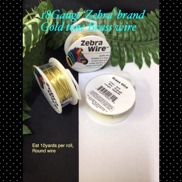 18Gauge 'Zebra' brand Gold tone brass wire (est 10yards)