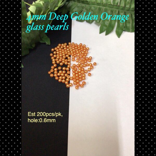 4mm Deep Golden glass pearls (est 200pcs)