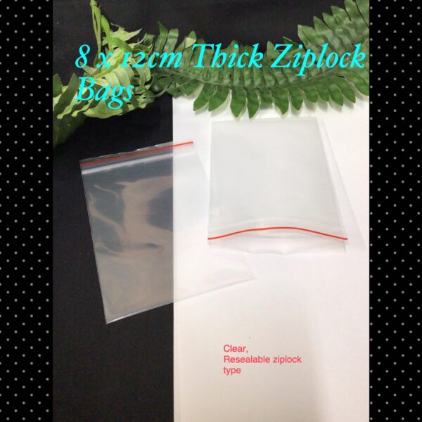 8x12cm Thick Ziplock bags (est 25pcs)