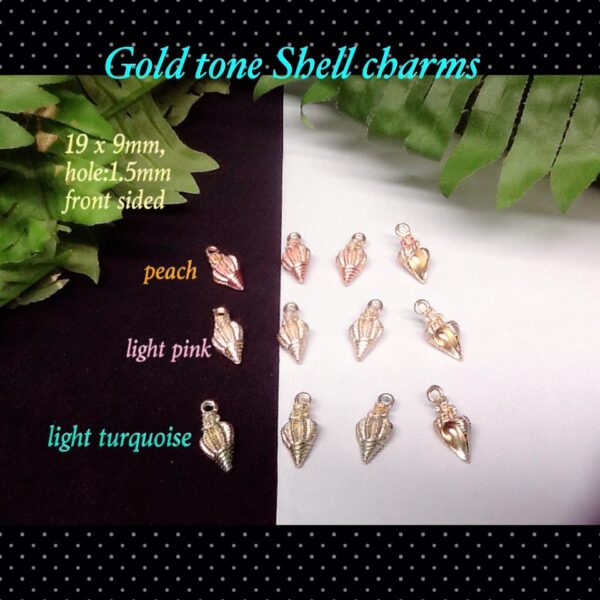 19mm Gold tone Conch Shell charms