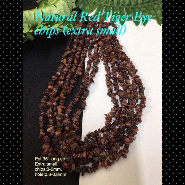 Natural Red Tiger Eye chips (extra small) 36"