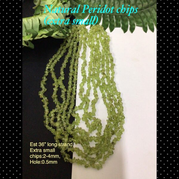 Natural Peridot chips (extra small) 36"