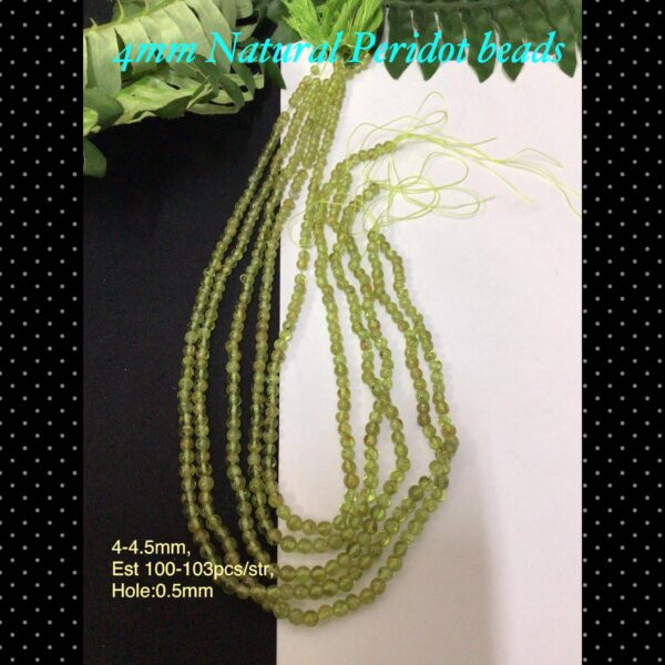 4mm Natural Peridot beads (est 100-103pcs)