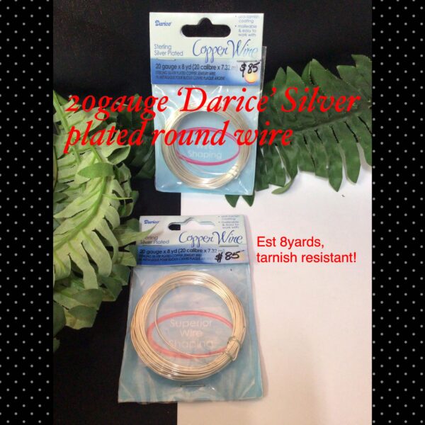 20gauge Darice Silver Plated round copper wire (8yards)