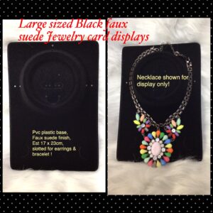 23cm Large sized Black faux suede Jewelry card displays