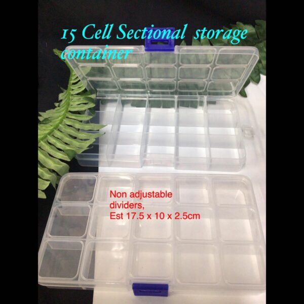 15 Cell Sectional storage container (17.5x10cm)