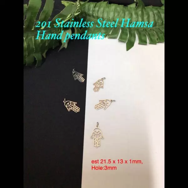 21.5mm 201 Stainless steel Hamsa Hand pendants