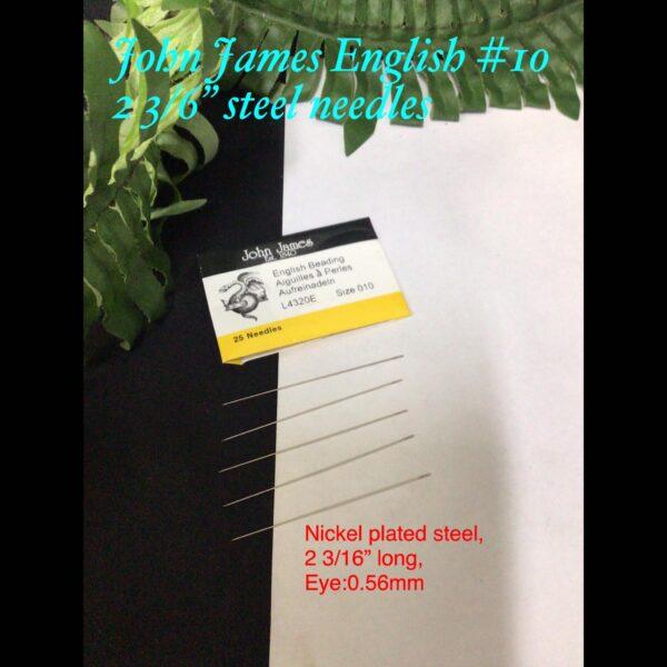 John James #10 2 3/16" steel needles (each)