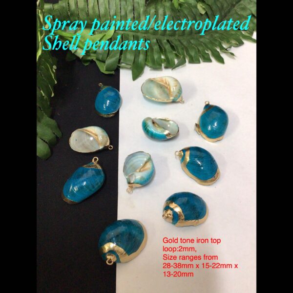 Spray Painted /electroplated Shell pendants