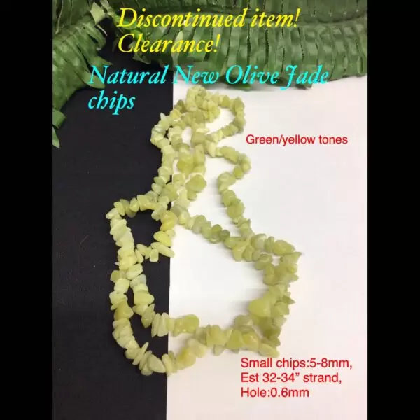 Natural New Olive Jade chips (Discontinued item! Clearance!)