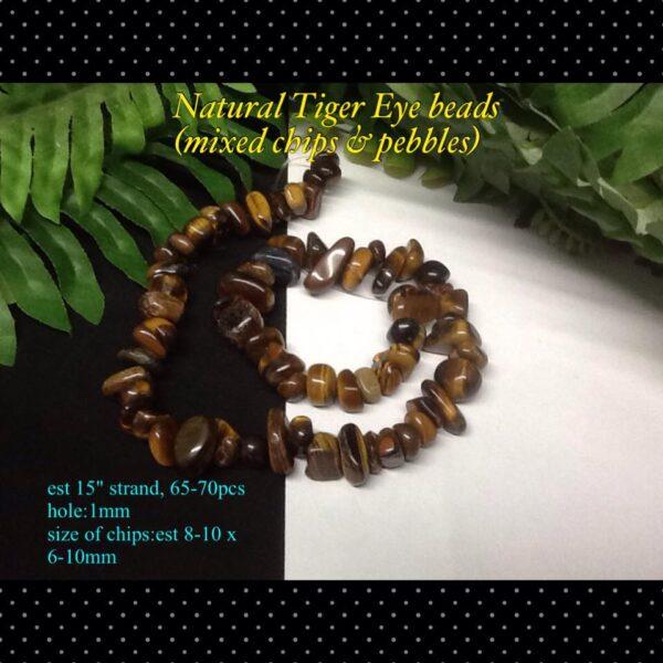 Natural Tiger eye mixed chips and pebbles (est 15")