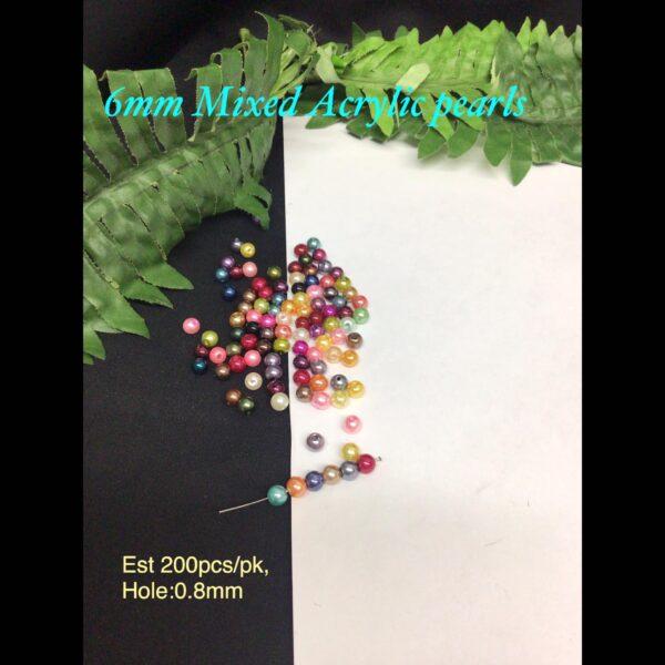 6mm Mixed Acrylic pearls (est 200pcs)