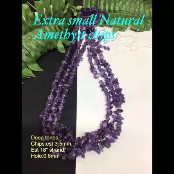 Extra Small Natural Amethyst chips (18")