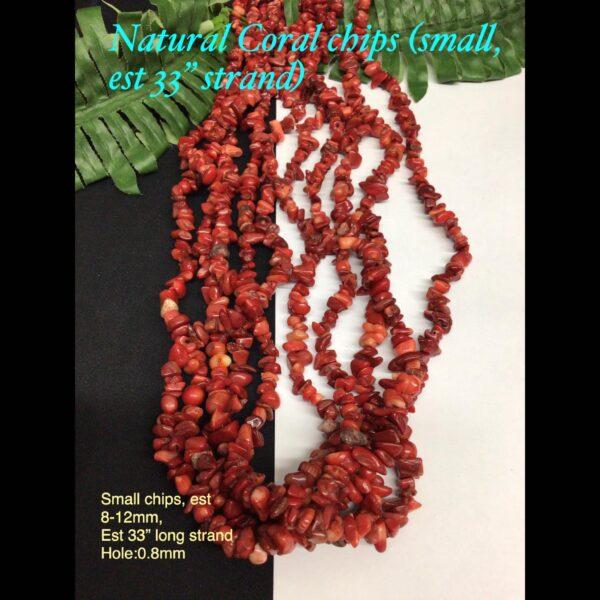 Natural red Coral chips (small) (33"long)