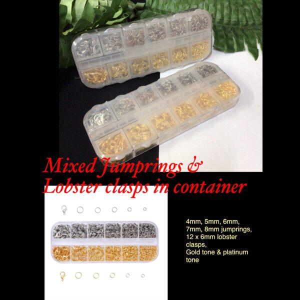 Mixed jumprings/Lobster Clasps in rect. container