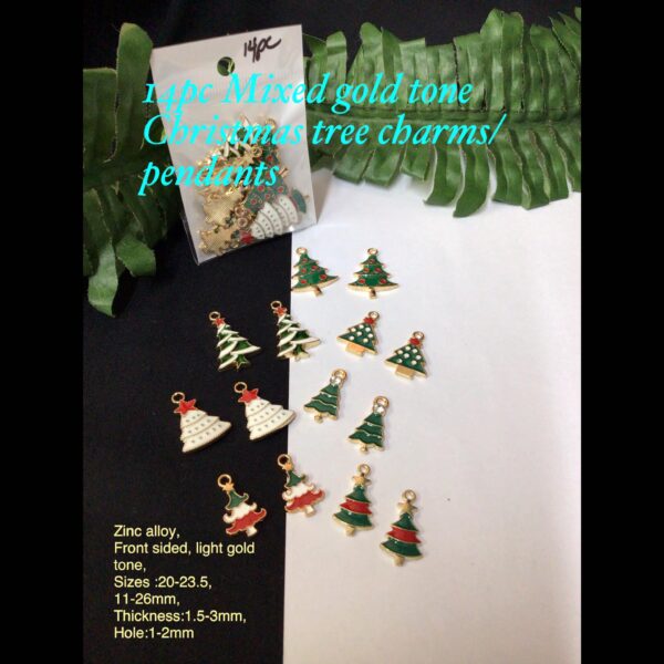 14pc Mixed Christmas tree charms