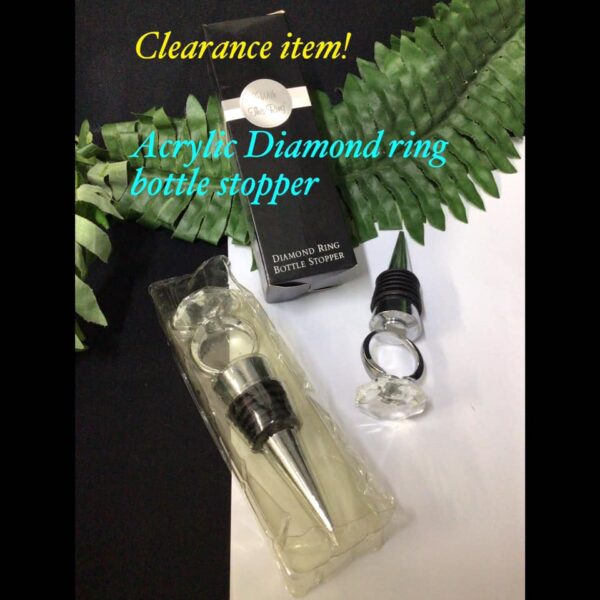 Acrylic diamond ring bottle stopper