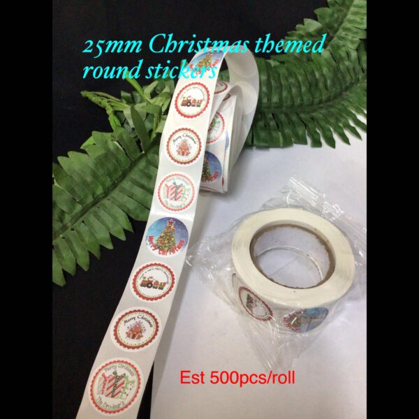 25mm Christmas themed round stickers (est 500pcs) 20% OFF!