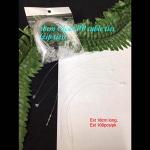 18cm Clear PP Cable ties/zip ties (est 100pcs)